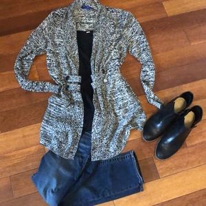 Apt 9 small grey black cardigan with button detail